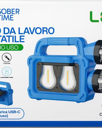 Torcia LED da Lavoro e Campeggio Carica Solare