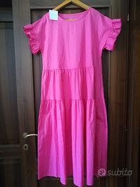 Abitini lunghi romantico rosa a balze