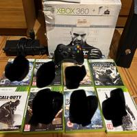 Xbox 360 slim+ joystick + cuffie + 2 giochi