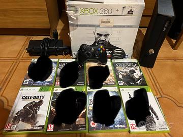 Xbox 360 slim+ joystick + cuffie + 2 giochi