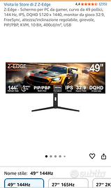 Z-Edge Monitor Curvo 49” - 144Hz - 5120x1440 - IPS