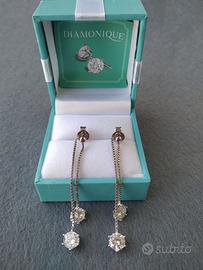 Orecchini pendenti in argento con Diamonique