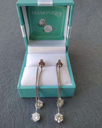 Orecchini pendenti in argento con Diamonique