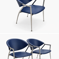 Set 4 sedie Calligaris in pelle blu Italia