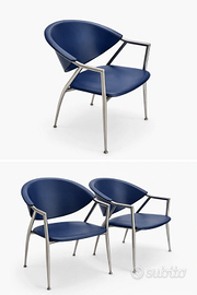 Set 4 sedie Calligaris in pelle blu Italia