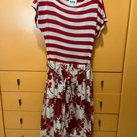 Vestito KATE righe rosse e fiori