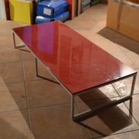 tavolino basso rosso lucido + mensole