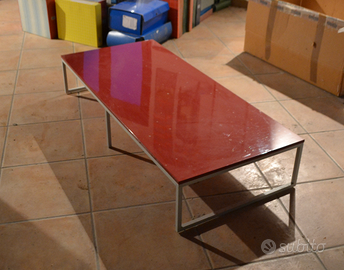 tavolino basso rosso lucido + mensole
