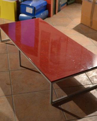 tavolino basso rosso lucido + mensole