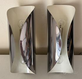 2 Applique in Metallo Curvato   Anni ’70