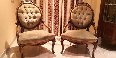 COPPIA POLTRONE STILE LUIGI XV