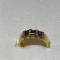 Anello d'oro 18k con Rubini e diamanti