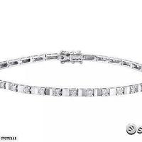 Bracciale tennis diamantato alternato con diamanti