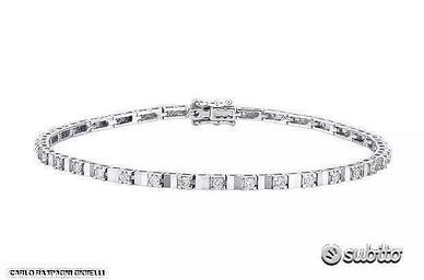 Bracciale tennis diamantato alternato con diamanti