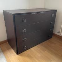Cassettiera legno effetto wengé