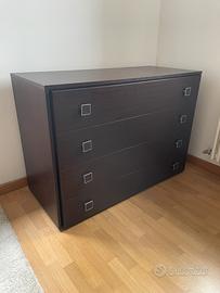 Cassettiera legno effetto wengé