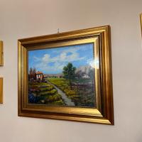 5 quadri con cornice dorata