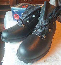 Scarpe stivaletti uomo nero n. 48 in pelle