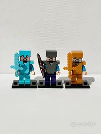 Steve armatura oro diamante ferro lego minecraft