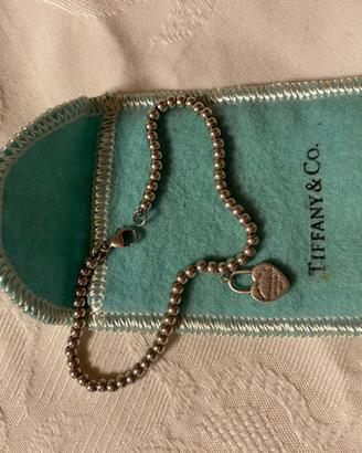 bracciale pallini Tiffany con lucchetto a cuore