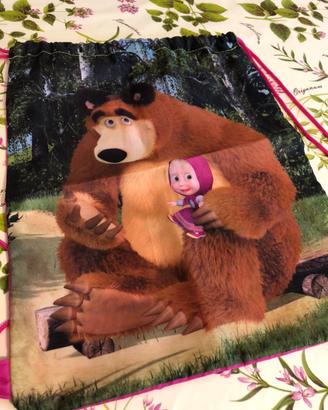 Sacca + borsetta + carte da gioco Masha e Orso
