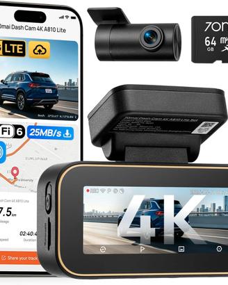 Dash Cam Auto 4k + 1080p. NUOVA