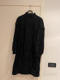 Cappotto vintage in pelliccia nera effetto astraka