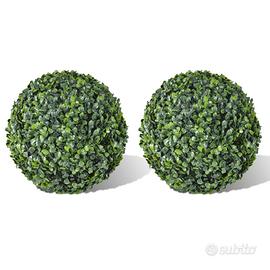 Sfere di Bosso 2 pz Arte Topiaria con Foglie 35 cm
