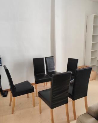 6 sedie IKEA “Harry” nere in ecopelle