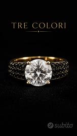Anello placcato oro con zirconia cubica a fascia