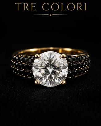 Anello placcato oro con zirconia cubica a fascia