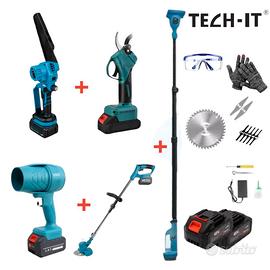 KIT GIARDINAGGIO 5 IN 1 MOTOSEGA CESOIA TAGLIAERBA