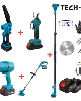 KIT GIARDINAGGIO 5 IN 1 MOTOSEGA CESOIA TAGLIAERBA