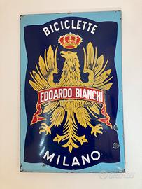 Insegna bianchi smaltata vintage