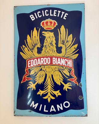 Insegna bianchi smaltata vintage