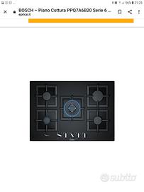 piano cottura in vetro bosch 5 fuochi 