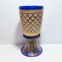 Grande Calice Vetro di Murano Blu, Smalto Metà XX