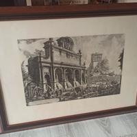 Litografia Piranesi Stampa Veduta Acqua Paola Roma