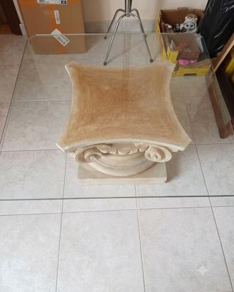 Tavolino in vetro 10 mm con capitello Ionico 