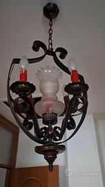 Lampadario Antico in Ferro Battuto 4 Luci