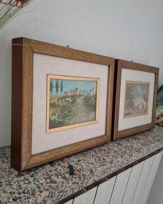 Coppia quadretti vintage firmati Rene 
