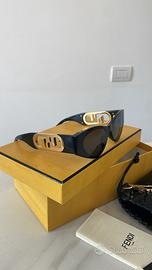 Fendi O’Lock Black Cat Eye Sunglasses