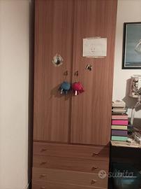 armadio due ante con cassettiera