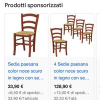 20 sedie legno paglia