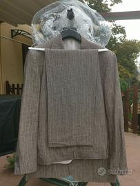 Completo Gessato UOMO TG.56 Puro Lino