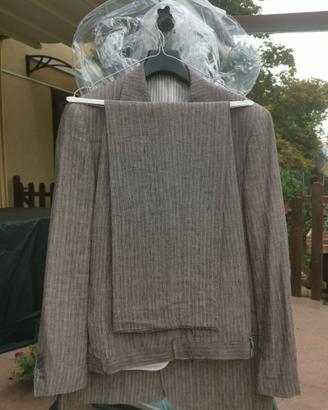 Completo Gessato UOMO TG.56 Puro Lino