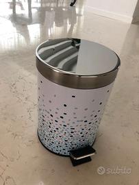 Pattumiera Bagno Bianco/Azzurra