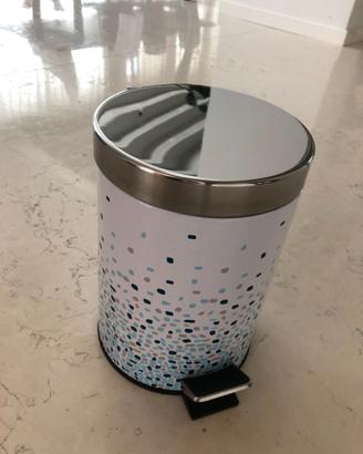 Pattumiera Bagno Bianco/Azzurra