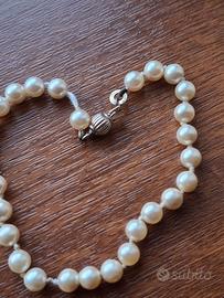 bracciale vintage perle ed argento 925