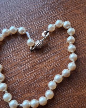 bracciale vintage perle ed argento 925